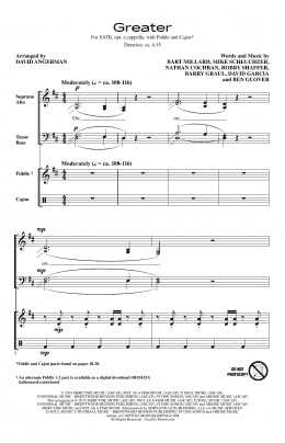 page one of Greater (SATB Choir)
