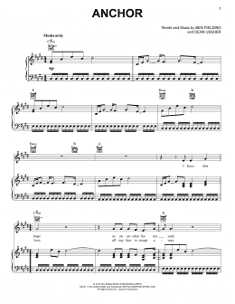 page one of Anchor (Piano, Vocal & Guitar Chords (Right-Hand Melody))