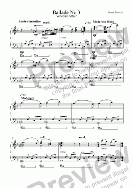 page one of Ballade No 3 (Piano solo)