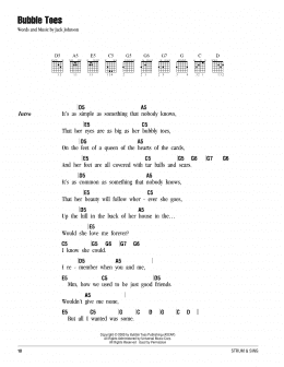 page one of Bubble Toes (Guitar Chords/Lyrics)