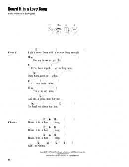 page one of Heard It In A Love Song (Guitar Chords/Lyrics)