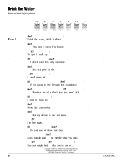 page one of Drink The Water (Guitar Chords/Lyrics)
