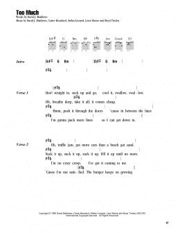 page one of Too Much (Guitar Chords/Lyrics)