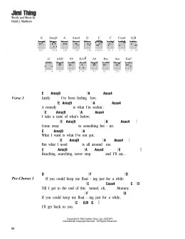 page one of Jimi Thing (Guitar Chords/Lyrics)
