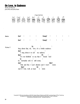 page one of On Love, In Sadness (Guitar Chords/Lyrics)