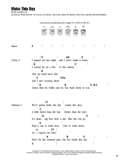 page one of Make This Day (Guitar Chords/Lyrics)