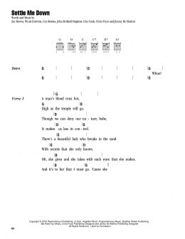 page one of Settle Me Down (Guitar Chords/Lyrics)