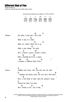 page one of Different Kind Of Fine (Guitar Chords/Lyrics)