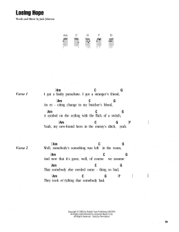 page one of Losing Hope (Ukulele Chords/Lyrics)
