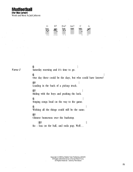 page one of Mudfootball (For Moe Lerner) (Ukulele Chords/Lyrics)