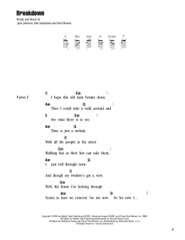 page one of Breakdown (Ukulele Chords/Lyrics)