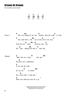 page one of Dreams Be Dreams (Ukulele Chords/Lyrics)