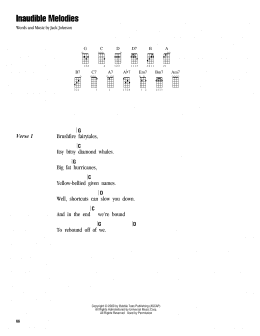 page one of Inaudible Melodies (Ukulele Chords/Lyrics)