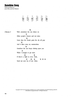 page one of Sunshine Song (Ukulele Chords/Lyrics)