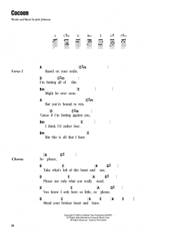 page one of Cocoon (Ukulele Chords/Lyrics)
