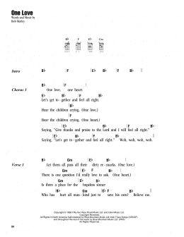 page one of One Love (Ukulele Chords/Lyrics)