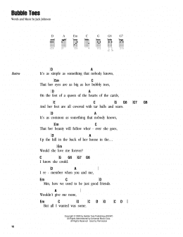 page one of Bubble Toes (Ukulele Chords/Lyrics)