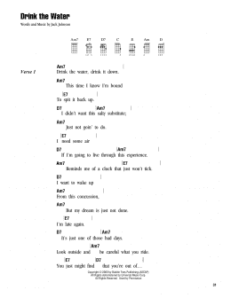 page one of Drink The Water (Ukulele Chords/Lyrics)
