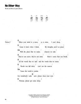 page one of No Other Way (Ukulele Chords/Lyrics)