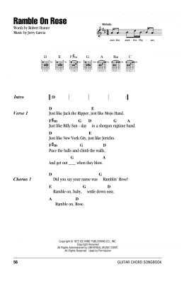 page one of Ramble On Rose (Guitar Chords/Lyrics)