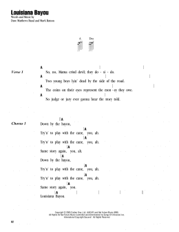 page one of Louisiana Bayou (Ukulele Chords/Lyrics)
