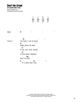 page one of Don't Be Cruel (To A Heart That's True) (Ukulele Chords/Lyrics)