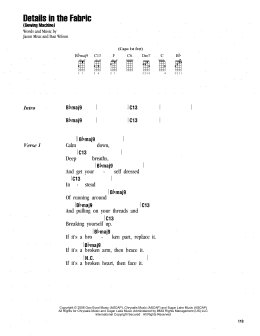 page one of Details In The Fabric (Sewing Machine) (Ukulele Chords/Lyrics)