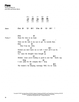 page one of Plane (Ukulele Chords/Lyrics)