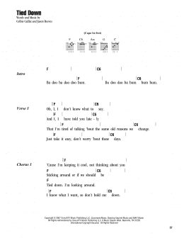 page one of Tied Down (Guitar Chords/Lyrics)