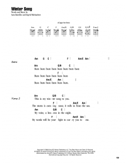 page one of Winter Song (Guitar Chords/Lyrics)