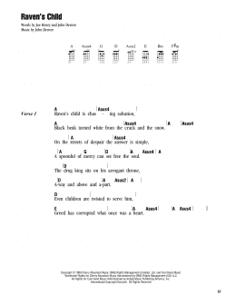 page one of Raven's Child (Ukulele Chords/Lyrics)