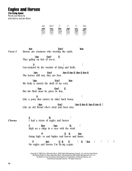 page one of Eagles And Horses (I'm Flying Again) (Ukulele Chords/Lyrics)