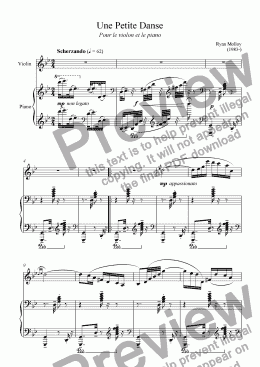 page one of Une Petite Danse (pour le violon et le piano)