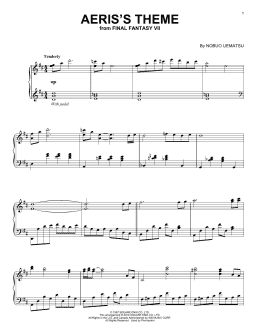 page one of Aeris's Theme (from Final Fantasy VII) (Piano Solo)