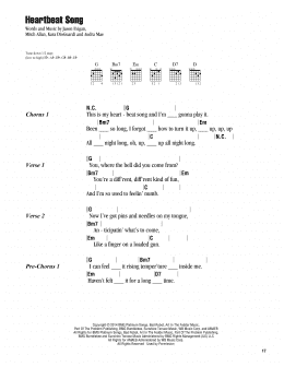 page one of Heartbeat Song (Guitar Chords/Lyrics)