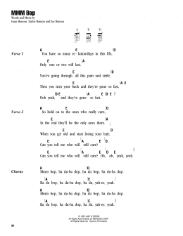 page one of MMM Bop (Ukulele Chords/Lyrics)