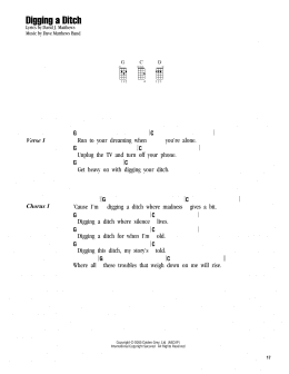 page one of Digging A Ditch (Ukulele Chords/Lyrics)
