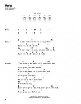 page one of Maybe (Ukulele Chords/Lyrics)
