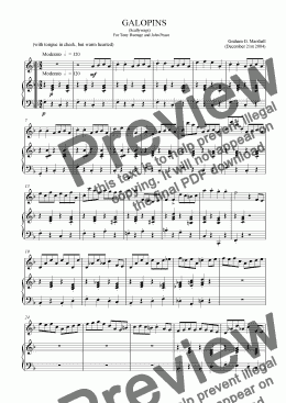 page one of Galopins for Violin and Piano