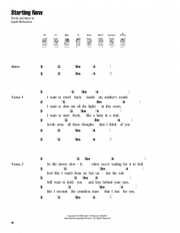 page one of Starting Now (Ukulele Chords/Lyrics)