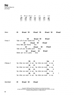 page one of Say (Ukulele Chords/Lyrics)
