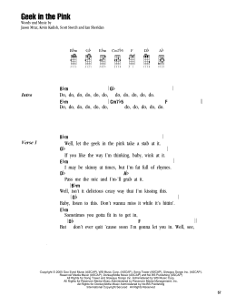 page one of Geek In The Pink (Ukulele Chords/Lyrics)
