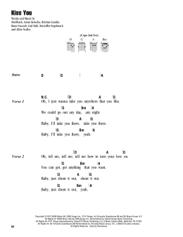 page one of Kiss You (Guitar Chords/Lyrics)