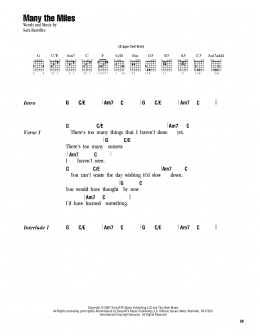 page one of Many The Miles (Guitar Chords/Lyrics)