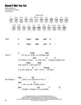 page one of Haven't Met You Yet (Guitar Chords/Lyrics)