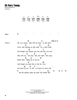 page one of Oh Very Young (Guitar Chords/Lyrics)
