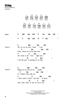 page one of Sitting (Guitar Chords/Lyrics)