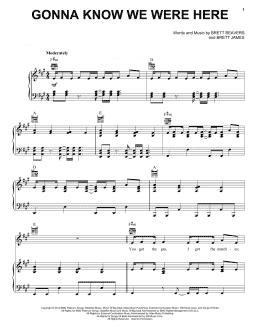page one of Gonna Know We Were Here (Piano, Vocal & Guitar Chords (Right-Hand Melody))