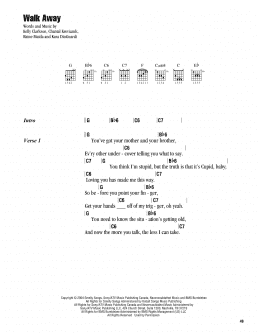 page one of Walk Away (Guitar Chords/Lyrics)