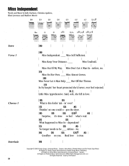 page one of Miss Independent (Guitar Chords/Lyrics)
